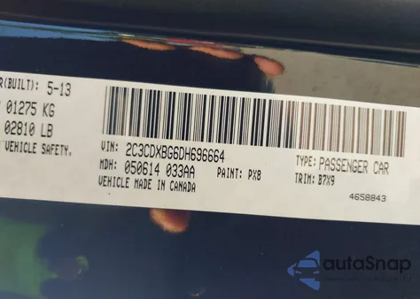 2013 Dodge Charger Se from USA, damaged, VIN 2C3CDXBG6DH696664